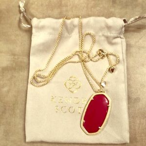 Kendra Scott Reid Necklace with Red Stone NWOT